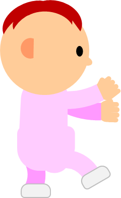 小走りする赤ちゃんのイラスト画像