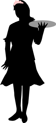 ウエイトレスのシルエット画像