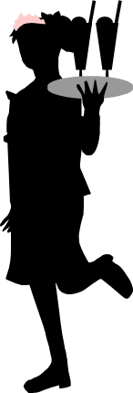 ウエイトレスのシルエット画像