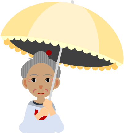 日傘をさす女性のイラスト画像