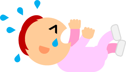 泣き叫ぶ赤ちゃんのイラスト画像