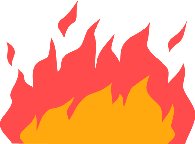 燃え上がる炎のイラスト画像
