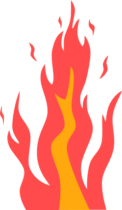 燃え上がる炎のイラスト画像