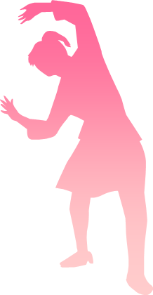 ジャンケンする女性のシルエット画像