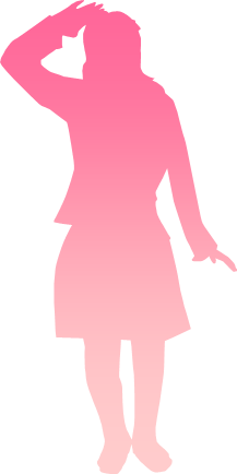 敬礼する女性のシルエット画像
