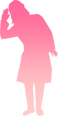 敬礼する女性のシルエット画像