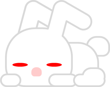 白とピンク色のウサギのイラスト画像