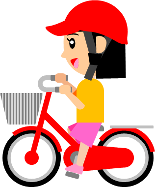 自転車のヘルメットを着用する人のイラスト画像