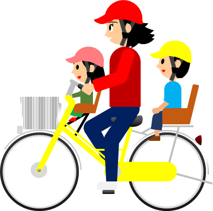 自転車のヘルメットを着用する人のイラスト画像