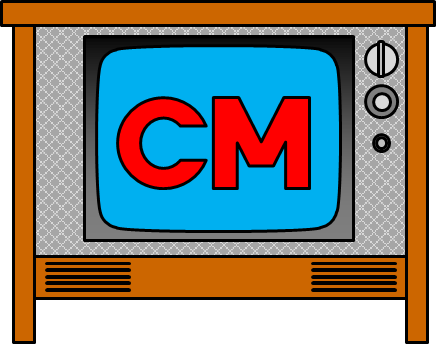 テレビにCM文字のイラスト画像