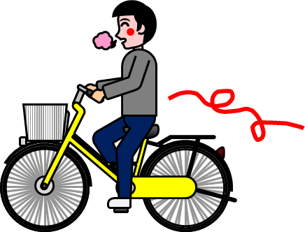 自転車の酒気帯び運転のイラスト画像