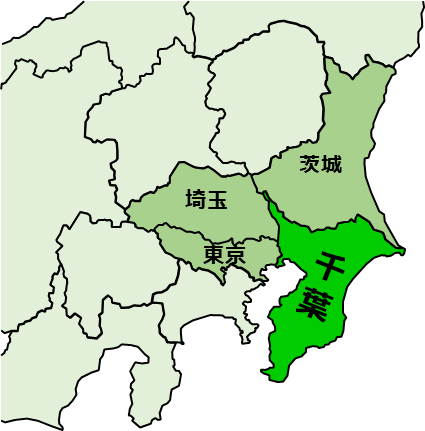 千葉県のおとなり、隣接する県のイラスト画像