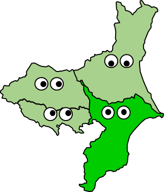 千葉県のおとなり、隣接する県のイラスト画像