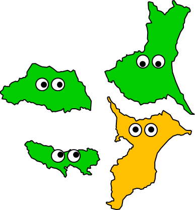 千葉県のおとなり、隣接する県のイラスト画像