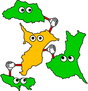 千葉県のおとなり、隣接する県のイラスト画像