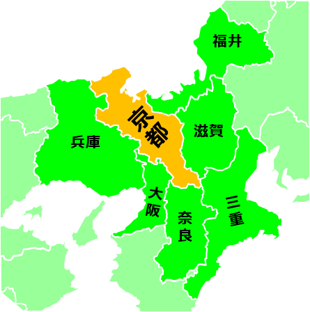 京都府のおとなり、隣接する県のイラスト画像