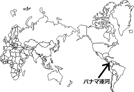 パナマ運河の場所のイラスト画像