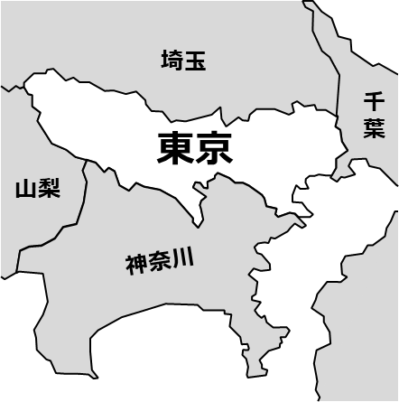 東京都のおとなり、隣接する県のイラスト画像