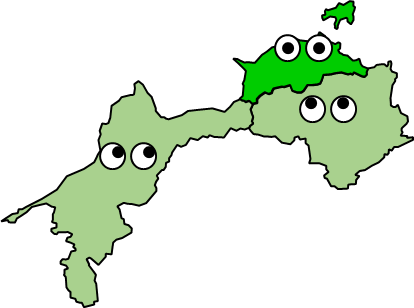 香川県のおとなり、隣接する県のイラスト画像