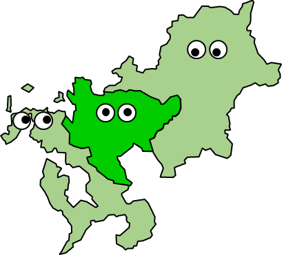 佐賀県のおとなり、隣接する県のイラスト画像