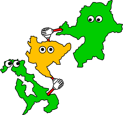 佐賀県のおとなり、隣接する県のイラスト画像