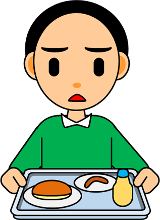 給食、食事を運ぶイラスト画像