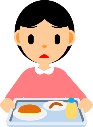 給食、食事を運ぶイラスト画像