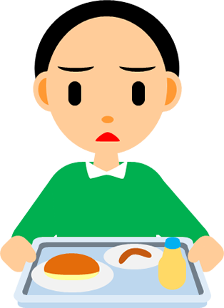 給食、食事を運ぶイラスト画像