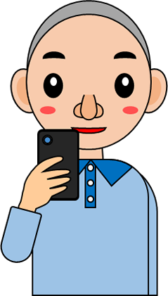 スマホを見る男の子のイラスト画像
