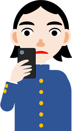 スマホを見る男の子のイラスト画像