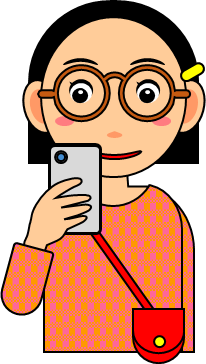 スマホを見る女の子のイラスト画像