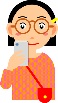 スマホを見る女の子のイラスト画像