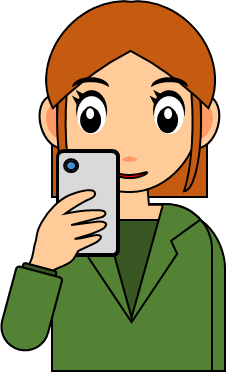 スマホを見る女性のイラスト画像