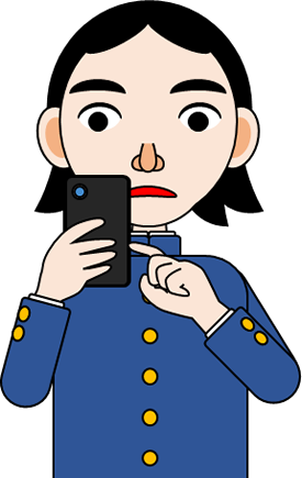 スマホを操作する男の子のイラスト画像