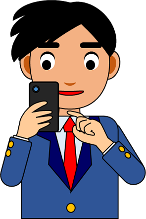 スマホを操作する男の子のイラスト画像