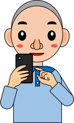 スマホを操作する男の子のイラスト画像