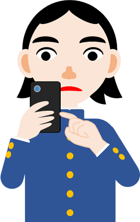 スマホを操作する男の子のイラスト画像