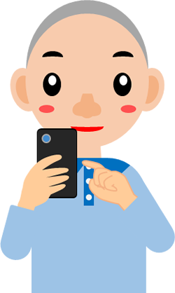 スマホを操作する男の子のイラスト画像