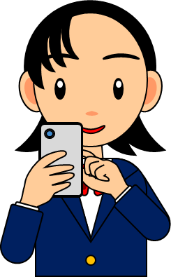 スマホを操作する女の子のイラスト画像