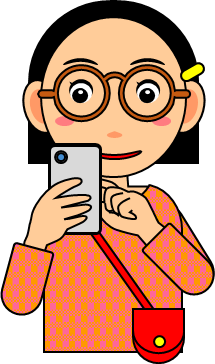 スマホを操作する女の子のイラスト画像