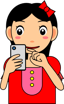 スマホを操作する女の子のイラスト画像