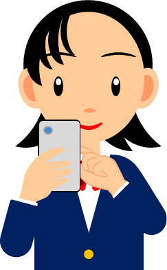 スマホを操作する女の子のイラスト画像