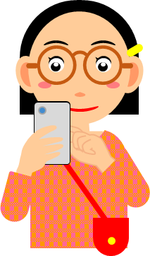 スマホを操作する女の子のイラスト画像