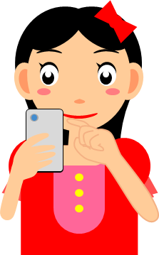 スマホを操作する女の子のイラスト画像