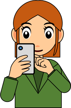 スマホを操作する女性のイラスト画像