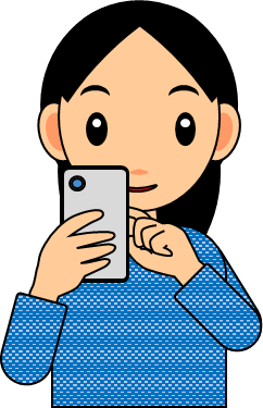 スマホを操作する女性のイラスト画像