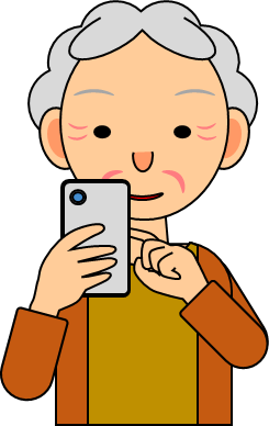 スマホを操作する女性のイラスト画像