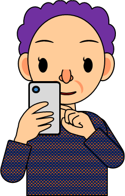 スマホを操作する女性のイラスト画像