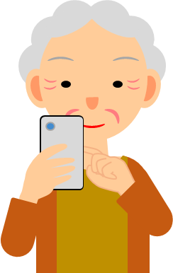 スマホを操作する女性のイラスト画像