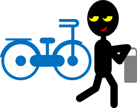 自転車バッテリー盗難のイラスト画像